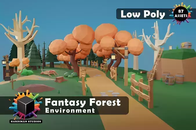 Fantasy Forest Low Poly Asset Pack - 87 Stylized Models