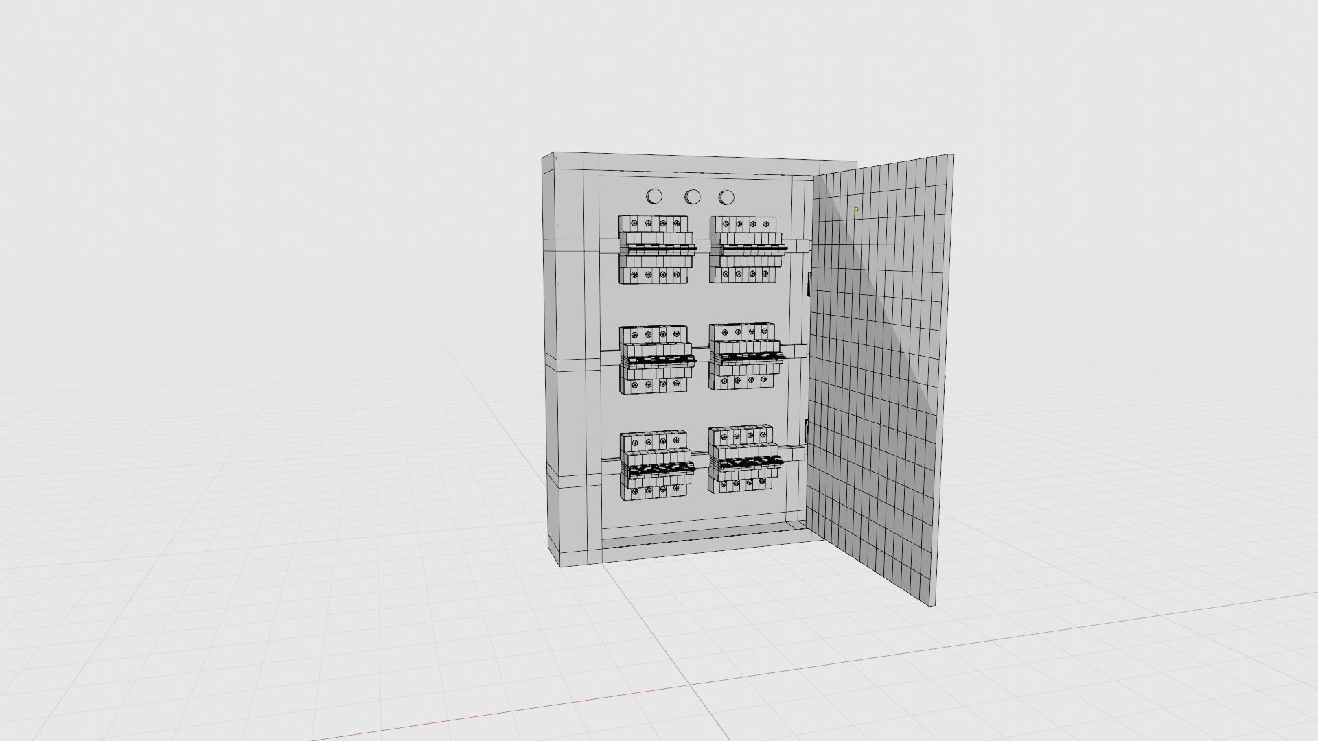 Electrical panel boxes Low-poly 3D model_6