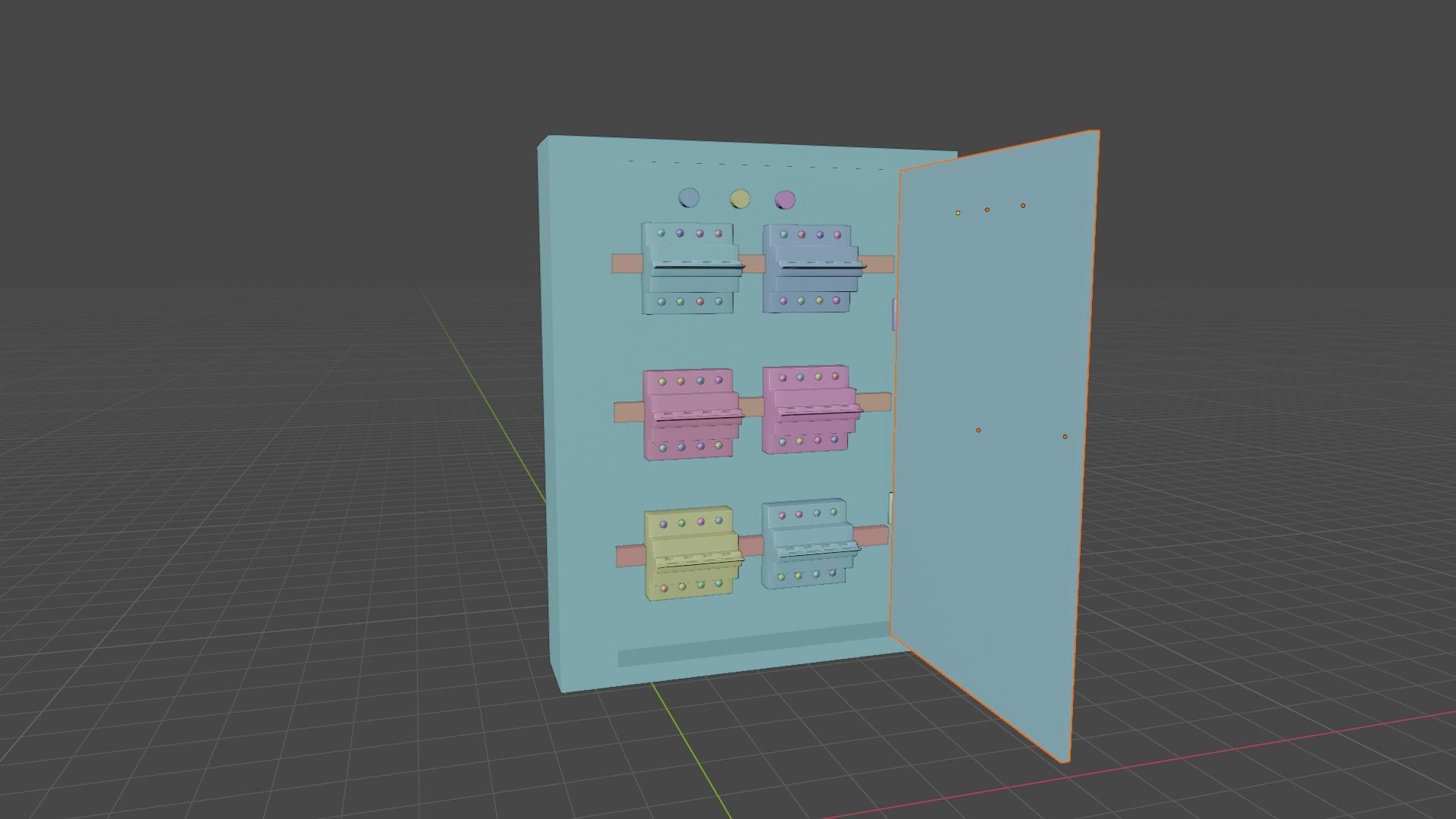 Electrical panel boxes Low-poly 3D model_4