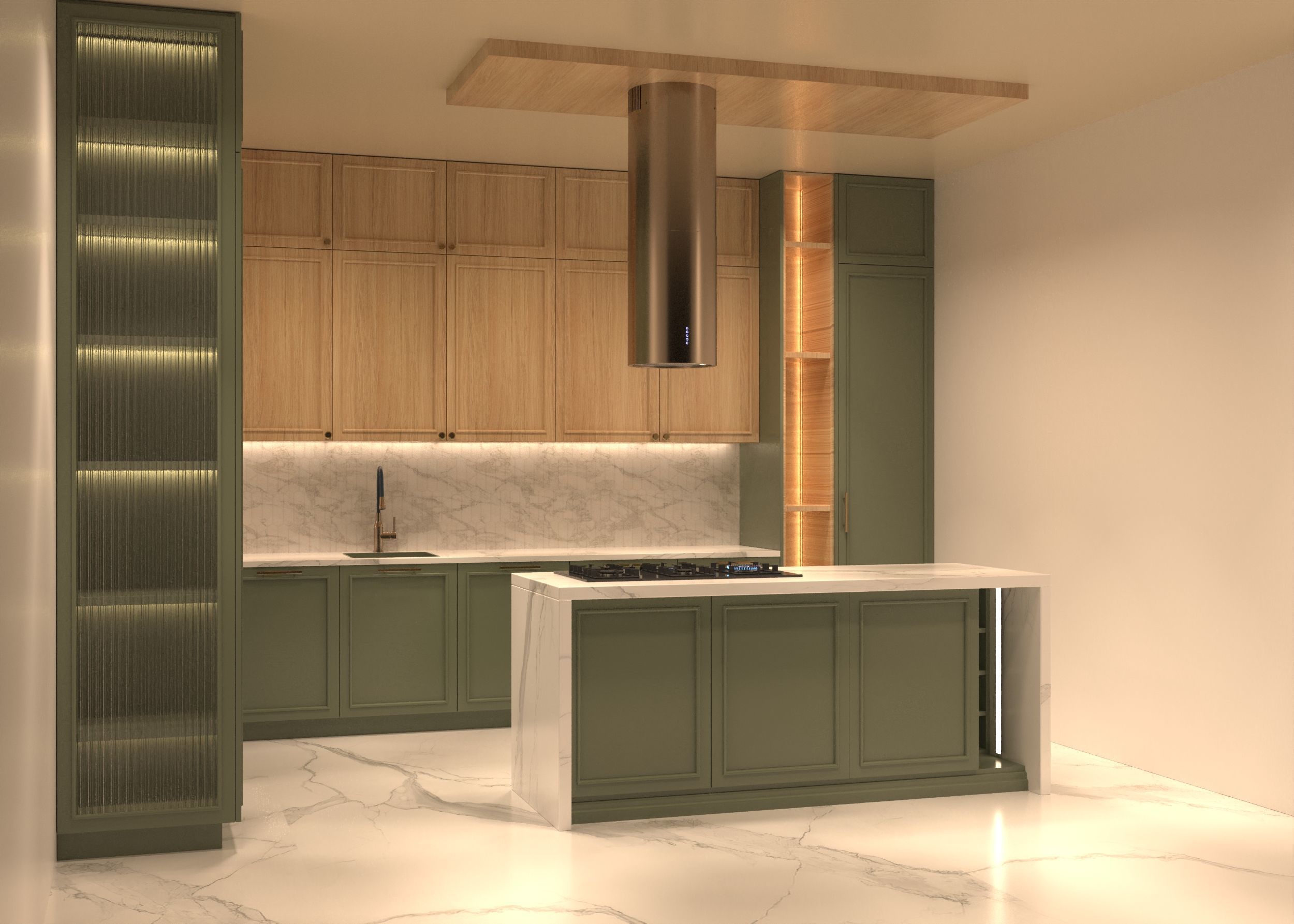 Neo classical kitchen  Low-poly 3D model_1