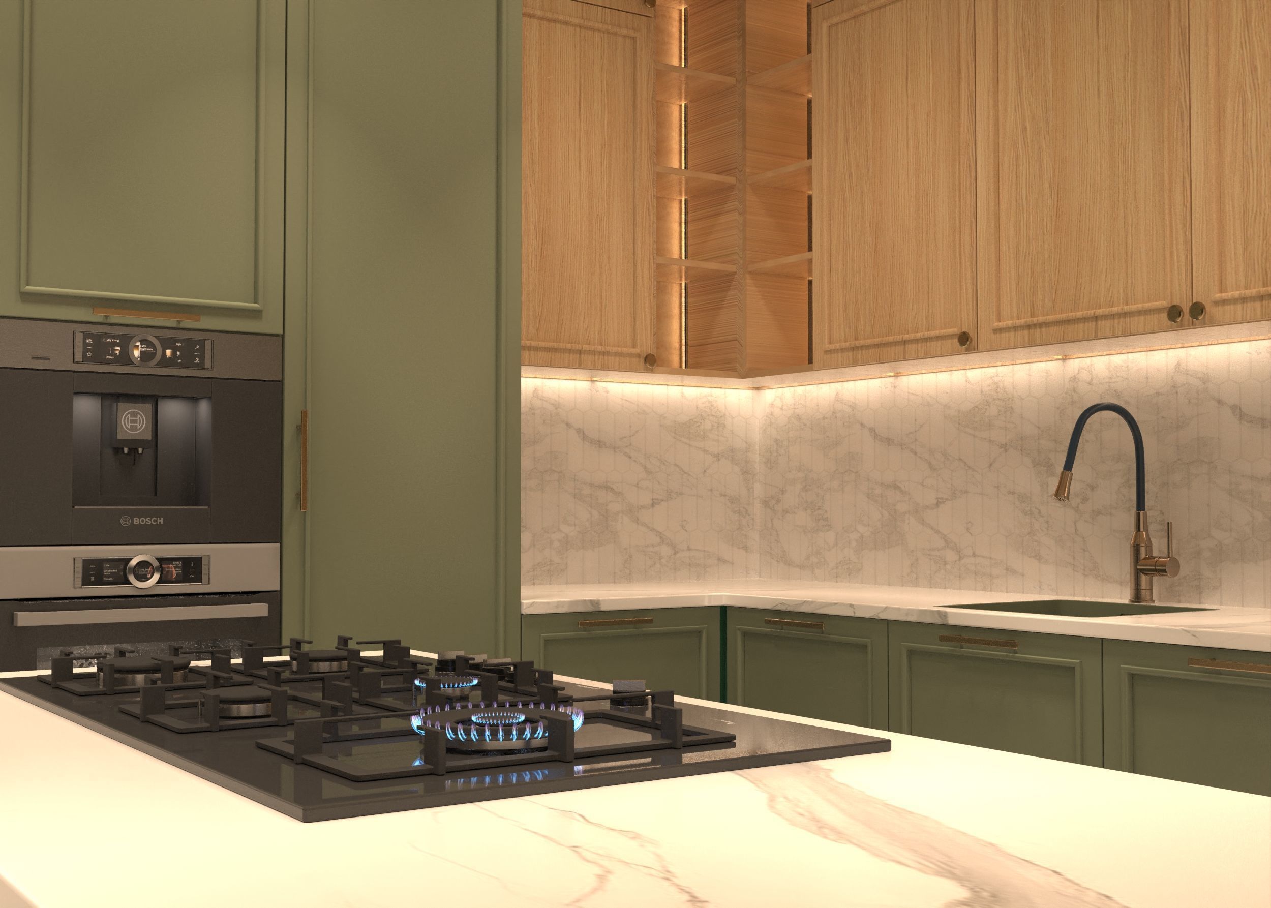 Neo classical kitchen  Low-poly 3D model_2