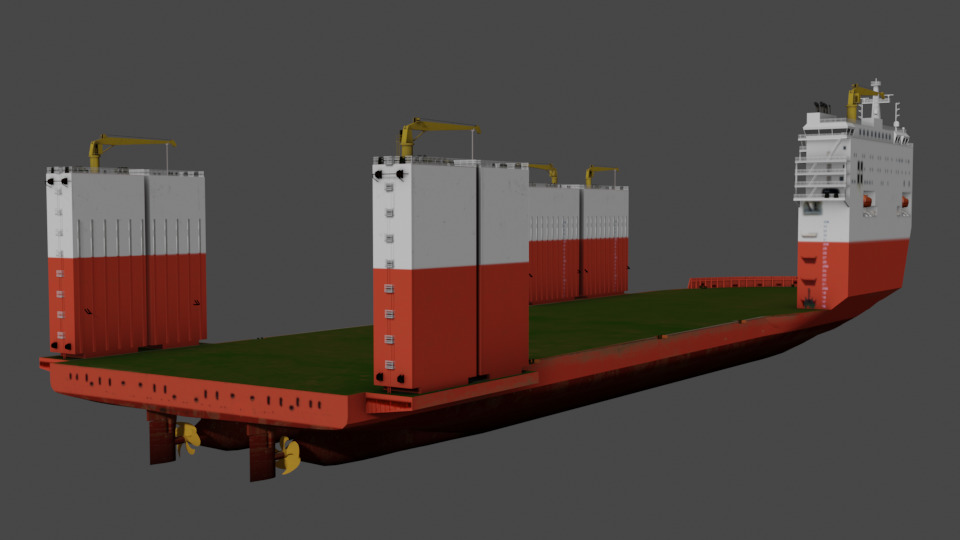 Semi Submersible Heavyload vessel 3D model_1