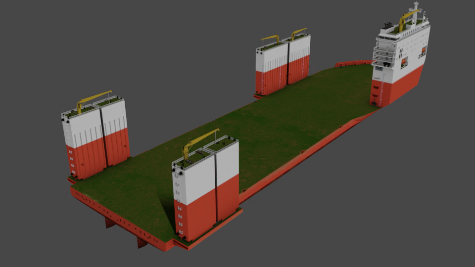 Semi Submersible Heavyload vessel 3D model_4