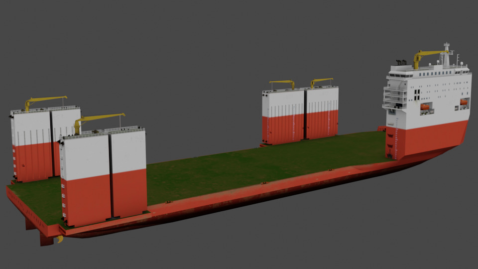 Semi Submersible Heavyload vessel 3D model_3