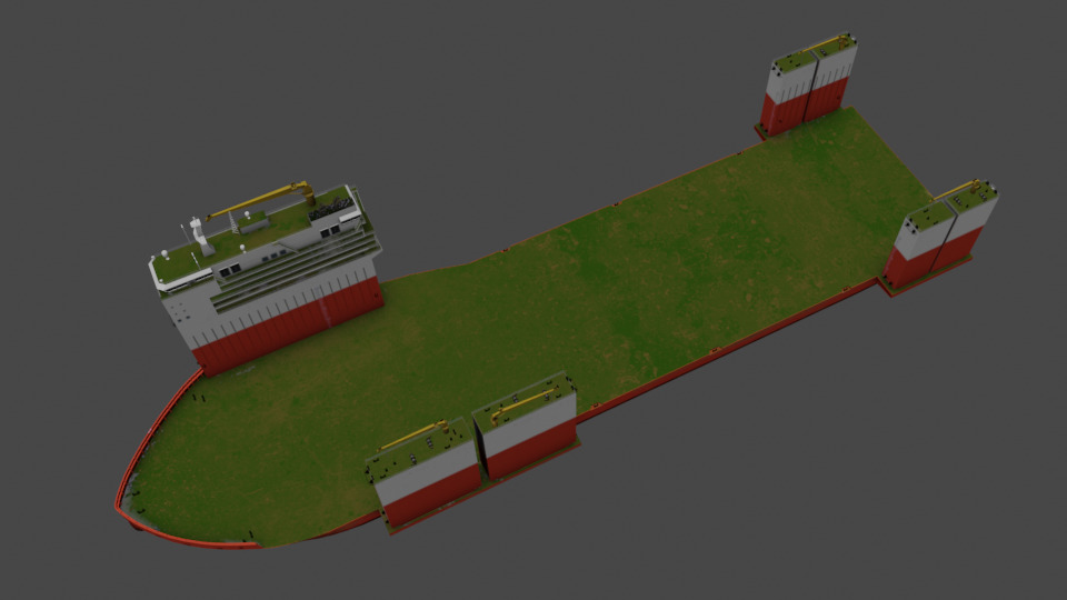 Semi Submersible Heavyload vessel 3D model_10
