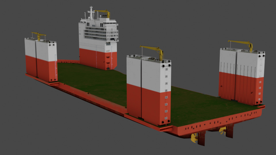 Semi Submersible Heavyload vessel 3D model_5