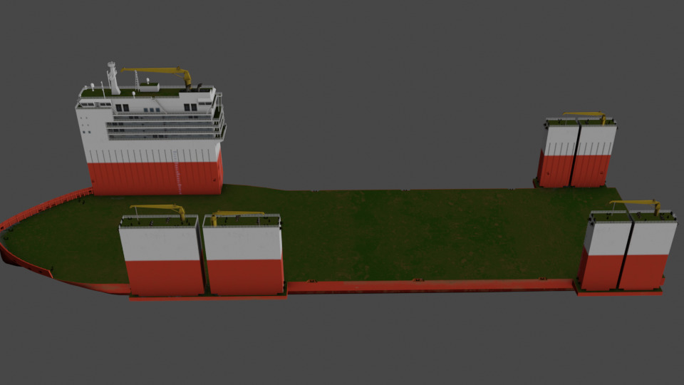 Semi Submersible Heavyload vessel 3D model_12