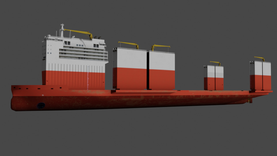 Semi Submersible Heavyload vessel 3D model_7