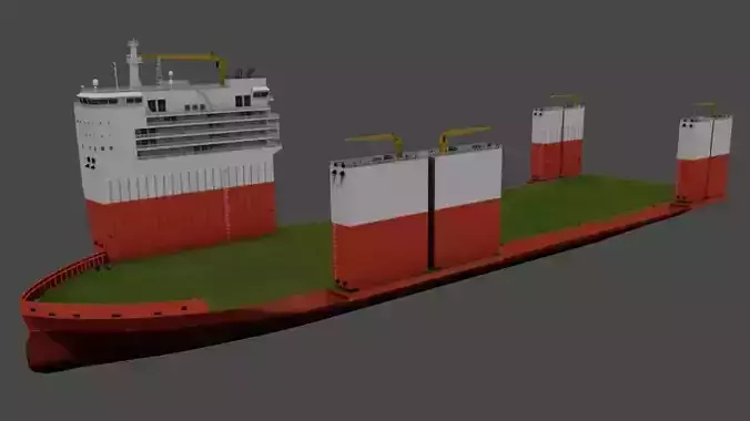 Semi Submersible Heavyload vessel 3D model