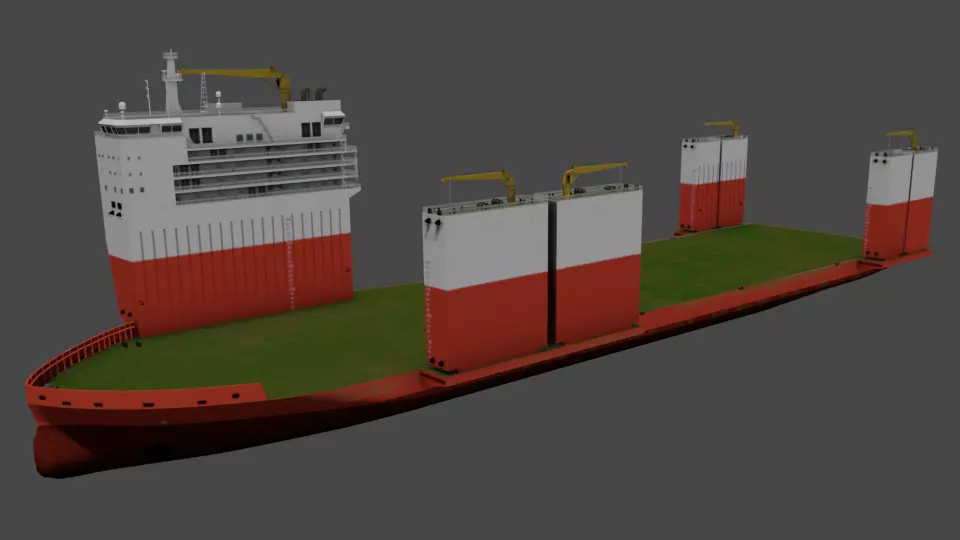 Semi Submersible Heavyload vessel 3D model_0