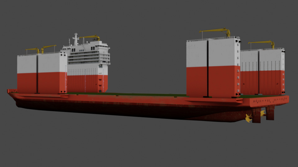 Semi Submersible Heavyload vessel 3D model_6