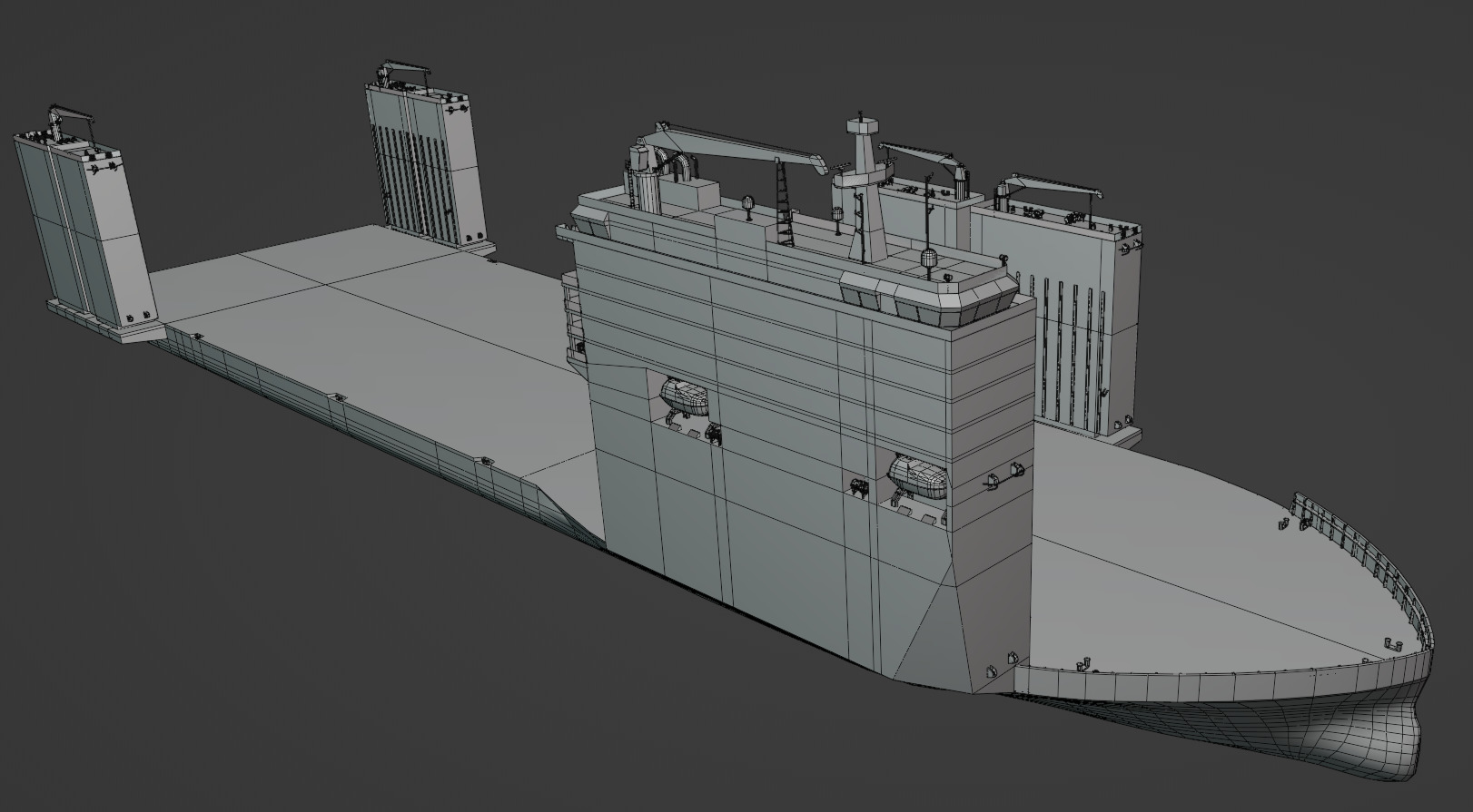 Semi Submersible Heavyload vessel 3D model_8