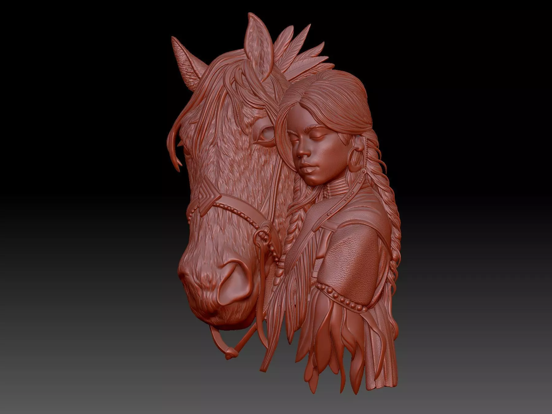 Horse 3D print model_0