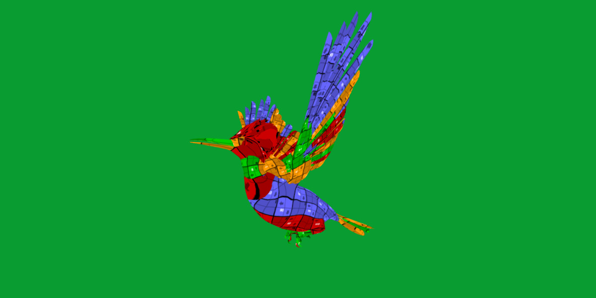 White Bellied Woodpecker Bird Low-poly 3D model_45