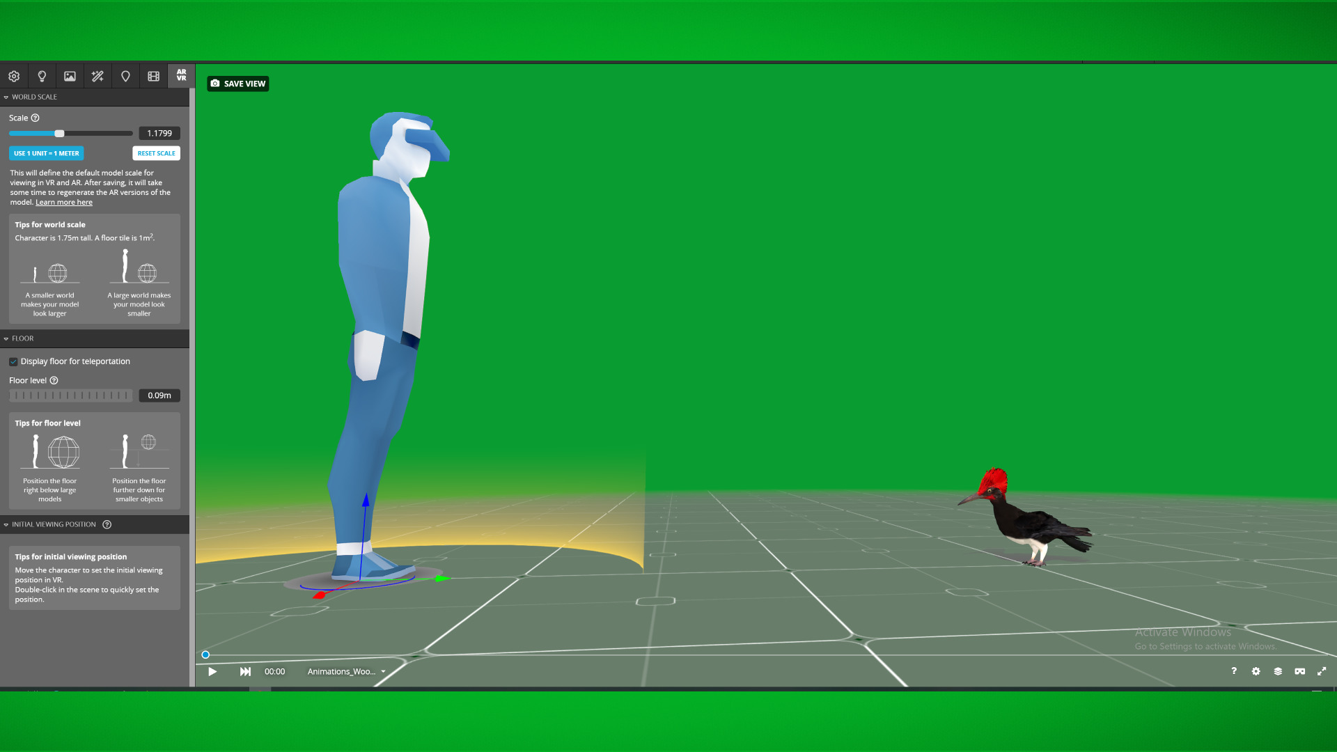 White Bellied Woodpecker Bird Low-poly 3D model_8