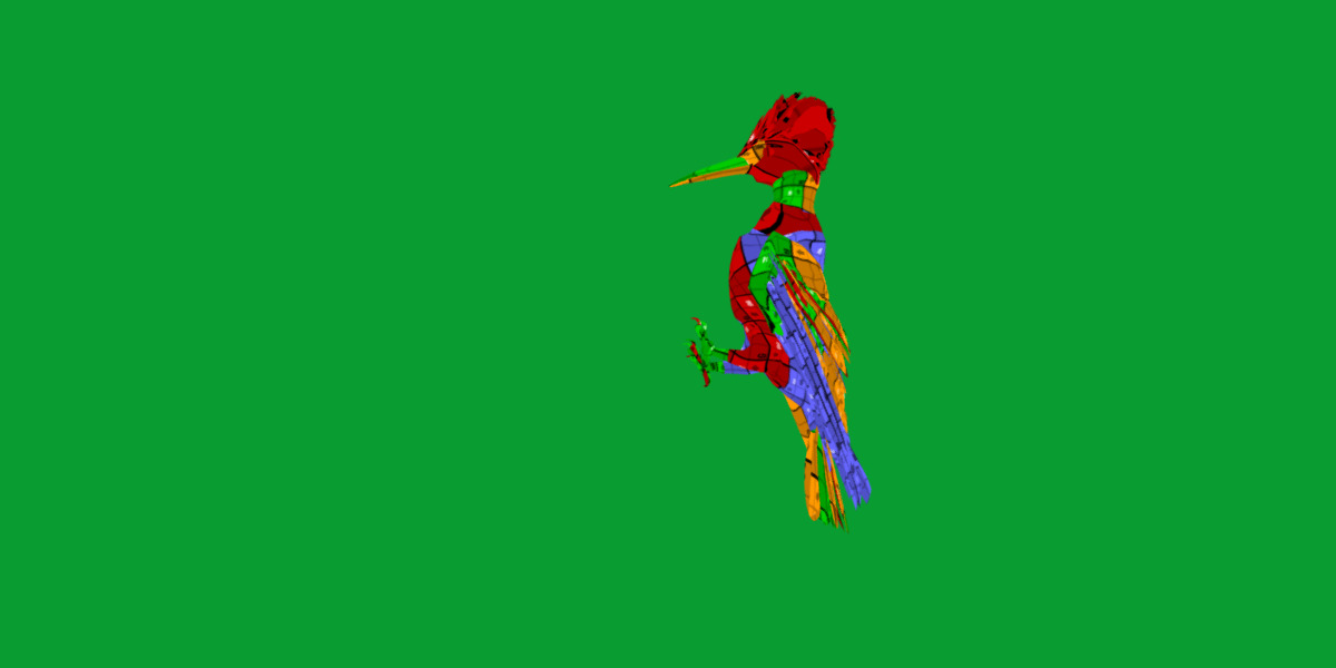 White Bellied Woodpecker Bird Low-poly 3D model_46