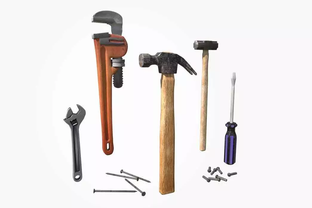Tools Pack Low-poly 3D model_0