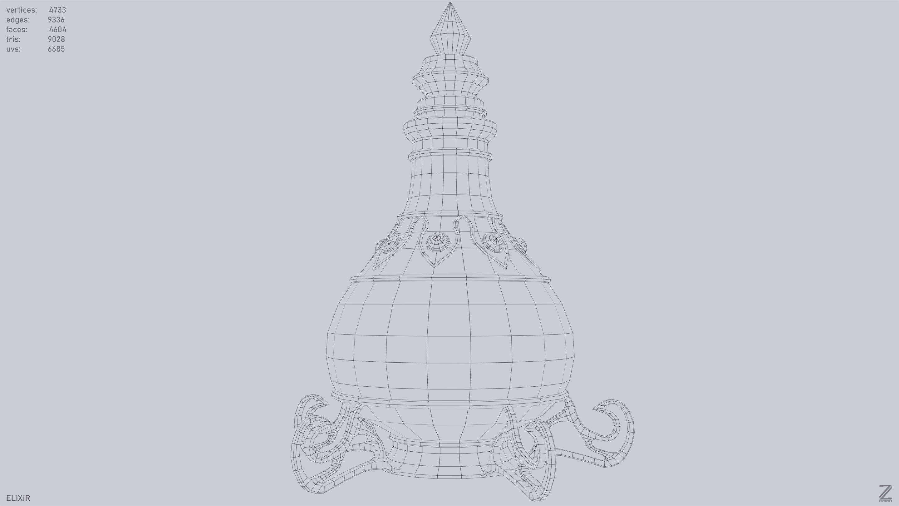 Elixir Low-poly 3D model_15