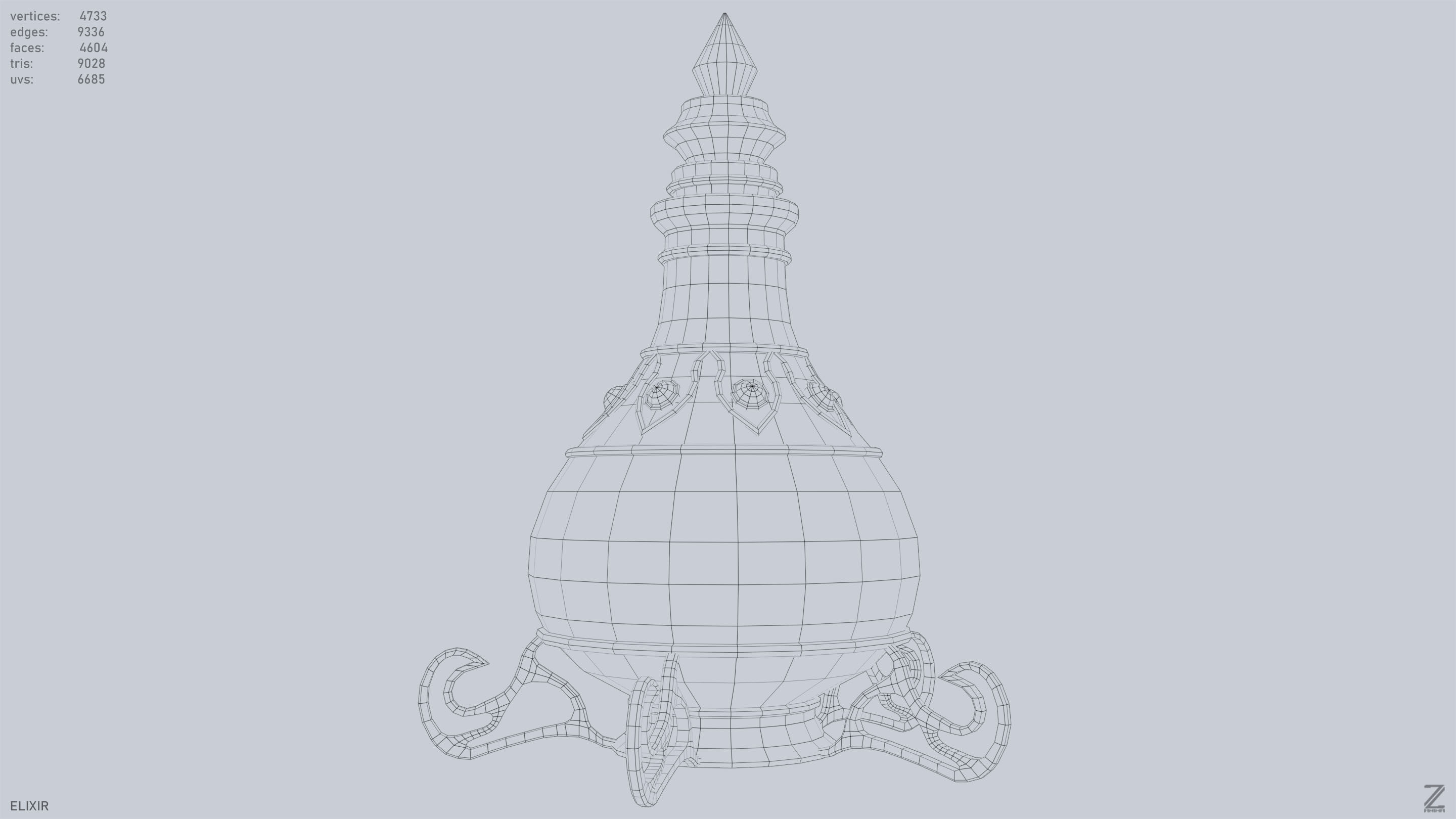 Elixir Low-poly 3D model_12