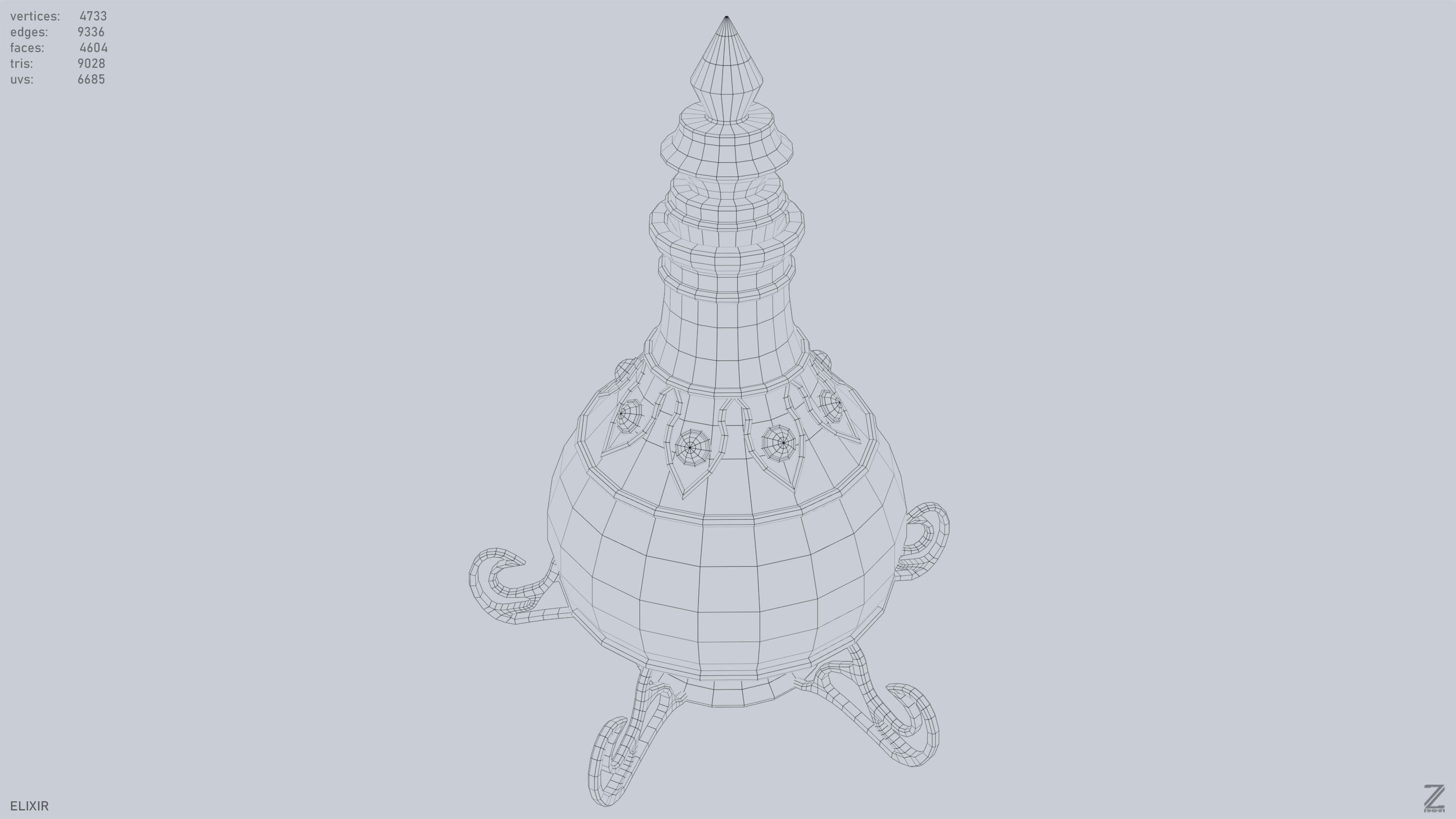 Elixir Low-poly 3D model_13