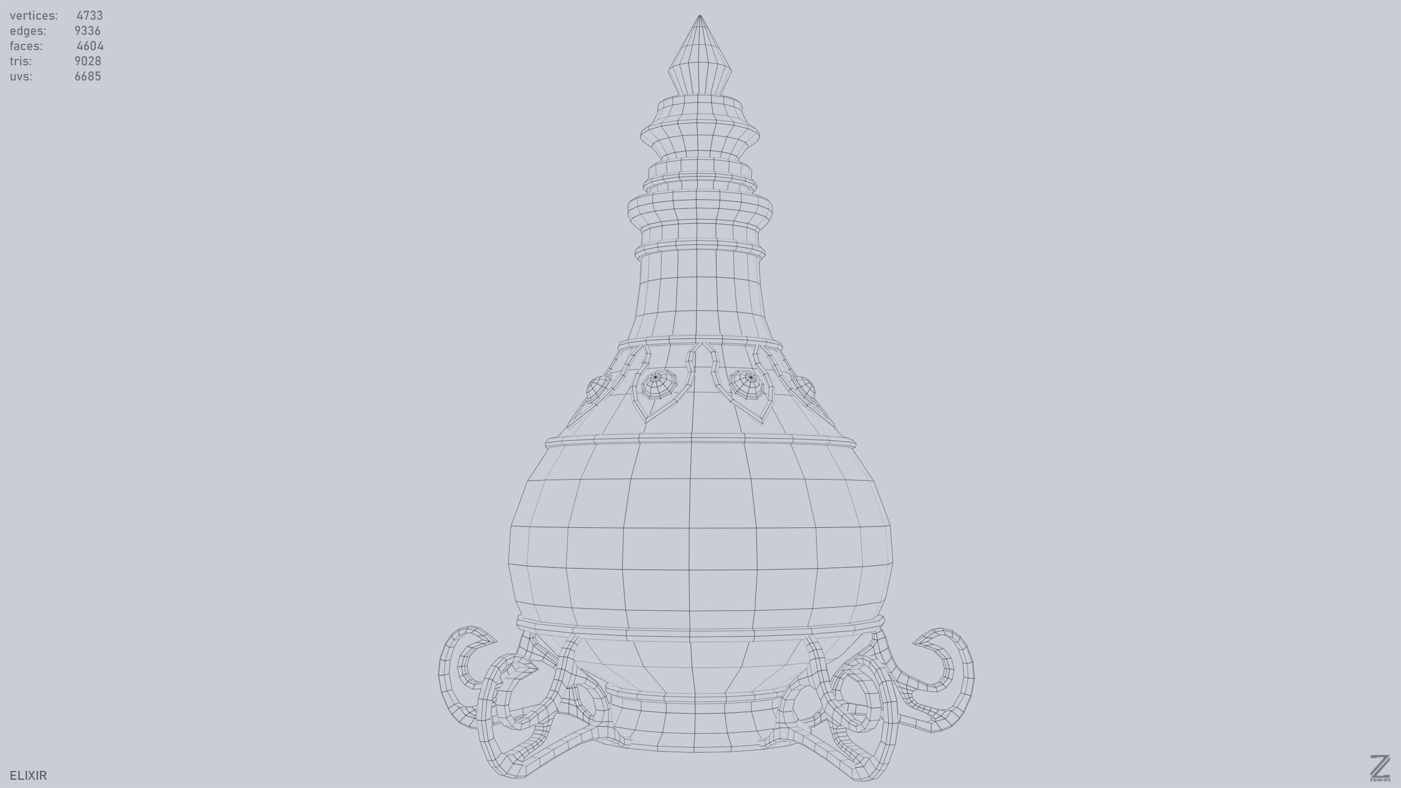 Elixir Low-poly 3D model_14