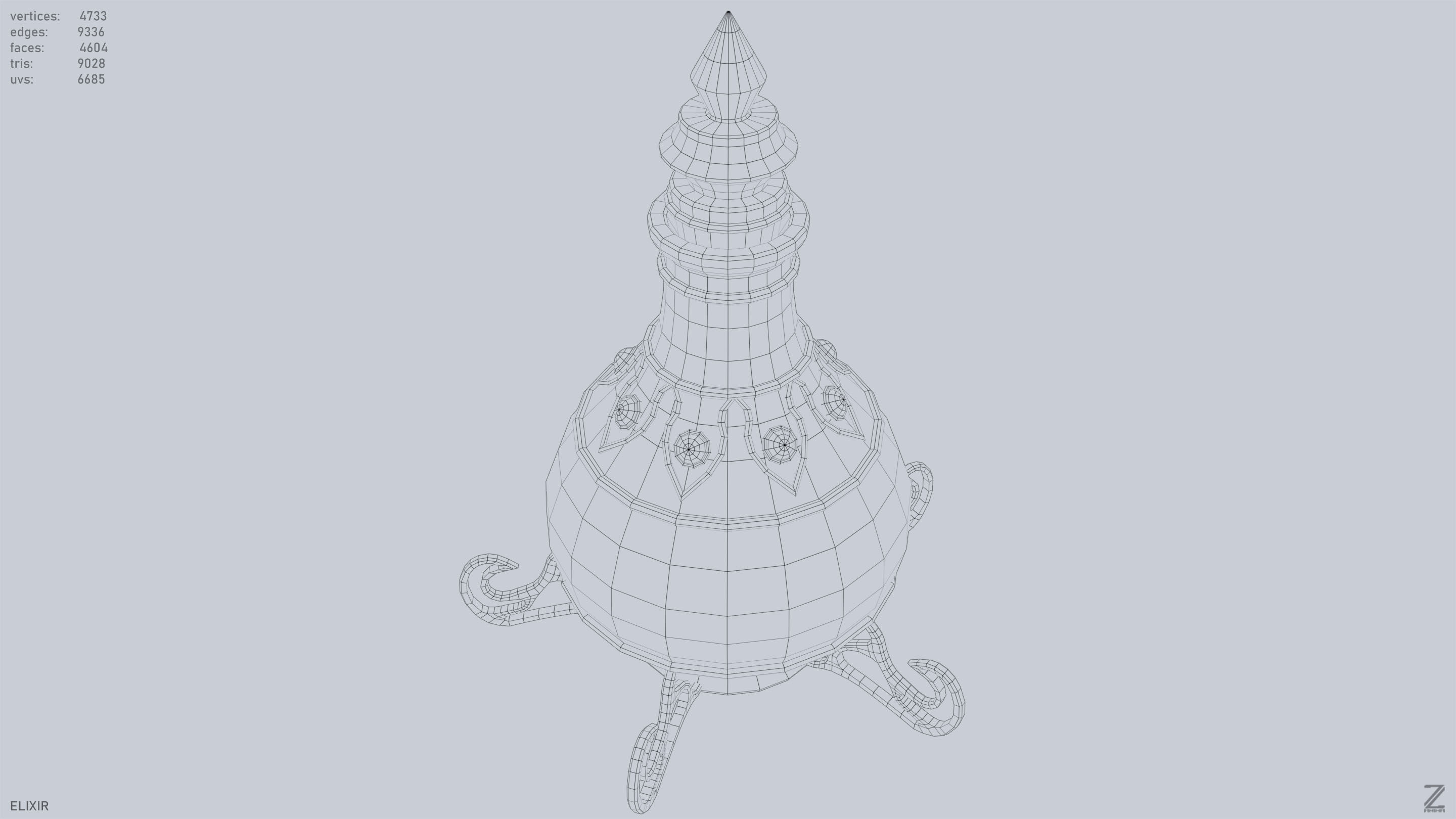 Elixir Low-poly 3D model_10