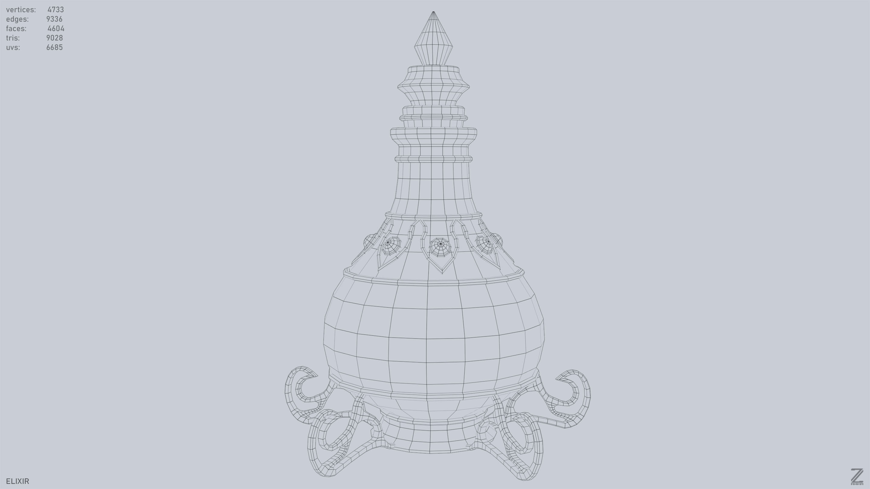 Elixir Low-poly 3D model_9