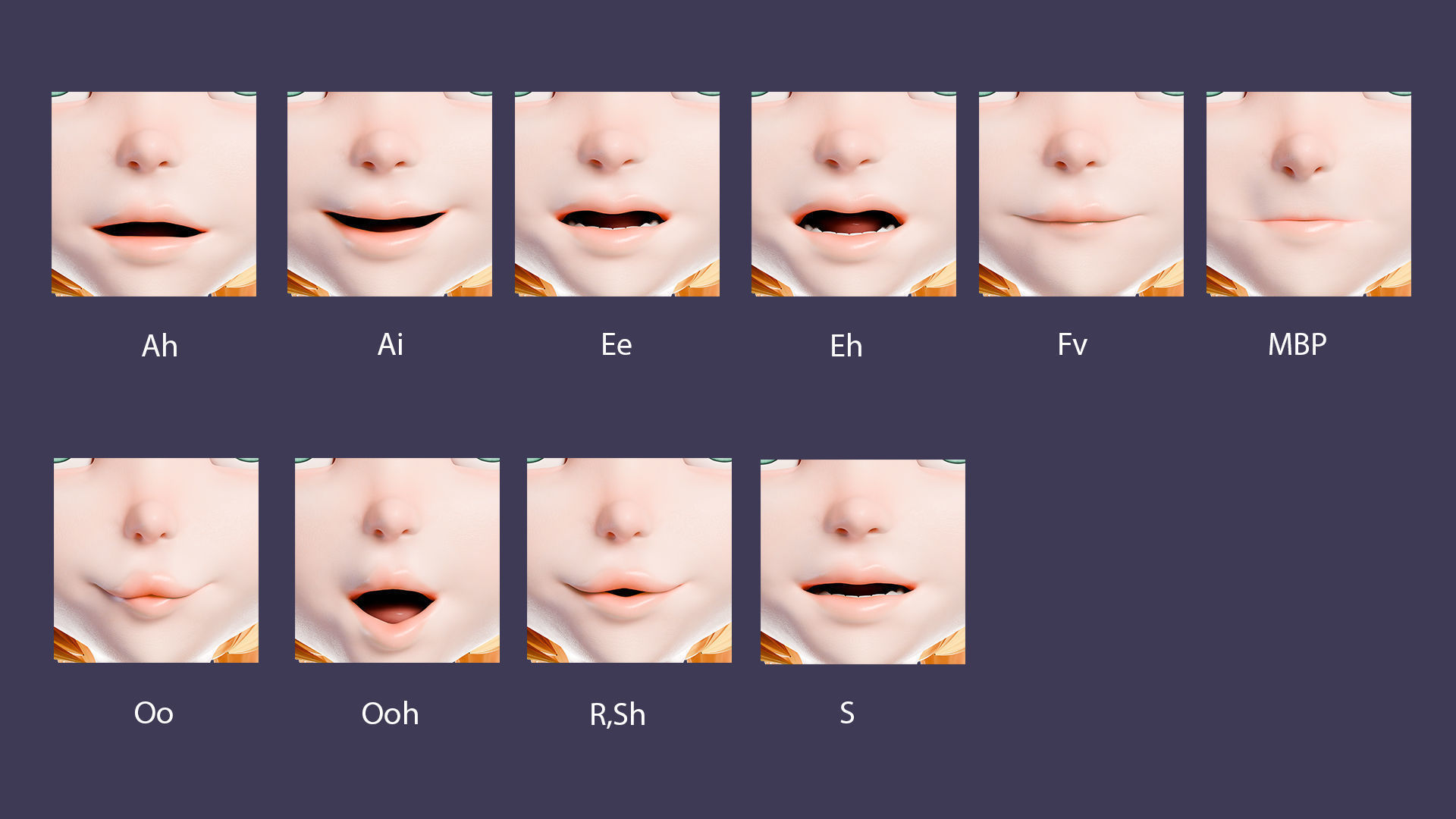 Cartoon Girl Rigged Low-poly 3D model_4