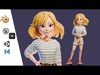 Cartoon Girl Rigged Low-poly 3D model_1