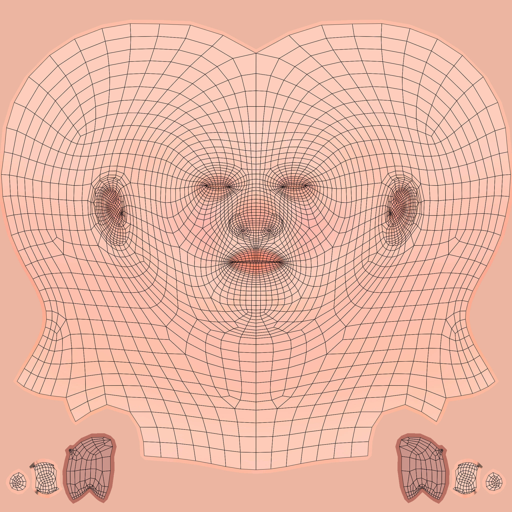 Cartoon Girl Rigged Low-poly 3D model_36