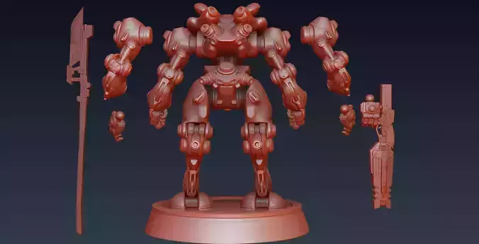 Biomorph V-13  Biomechanical Assault Mech 3D print model