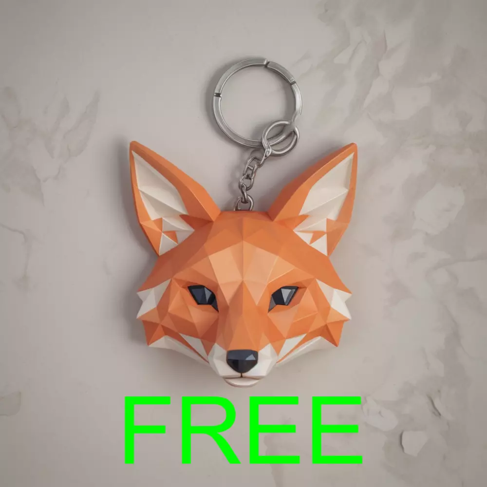 Low Poly Fox Keychain Free 3D print model
