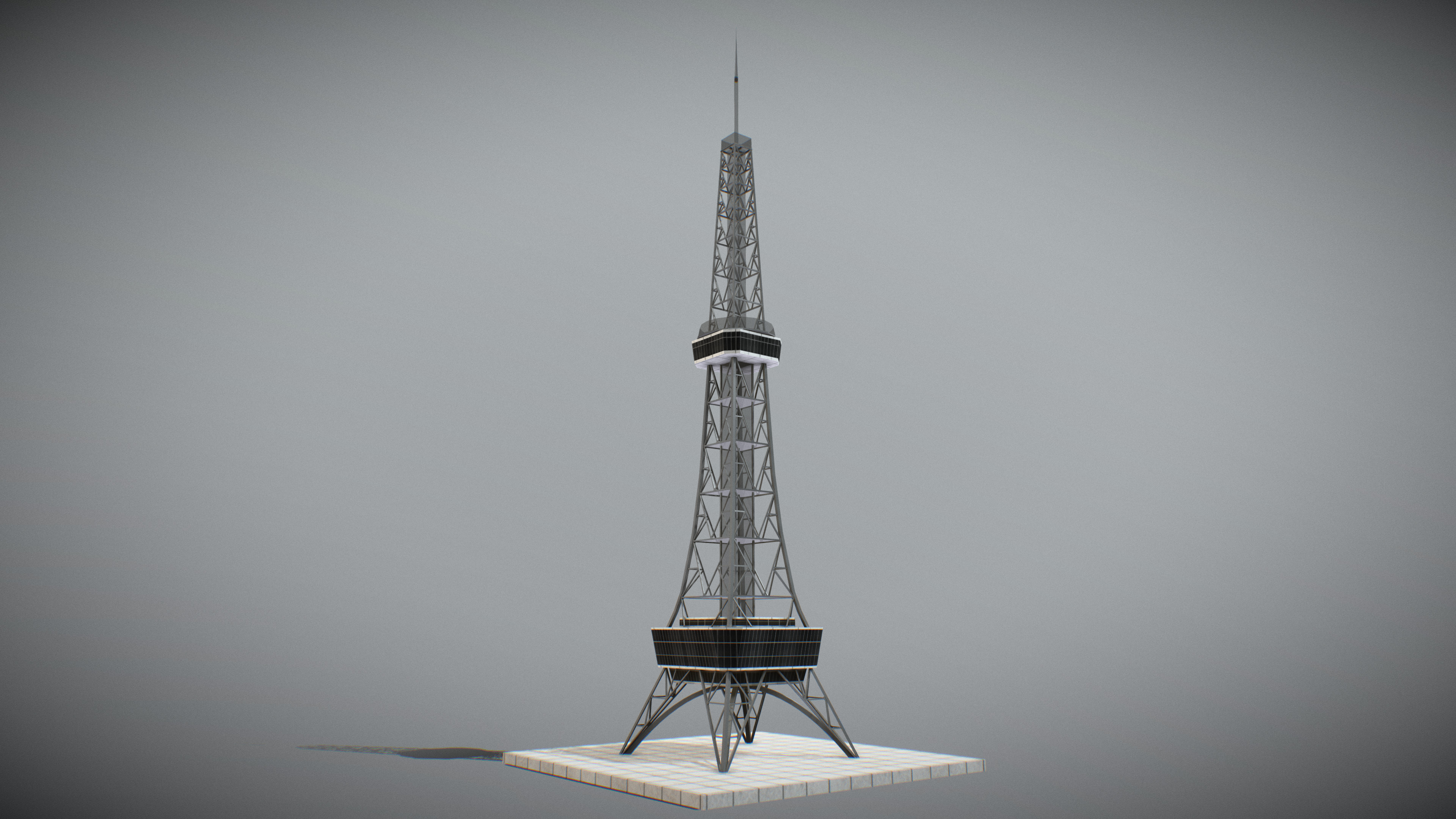 Nagoya TV Tower Low-poly 3D model_4
