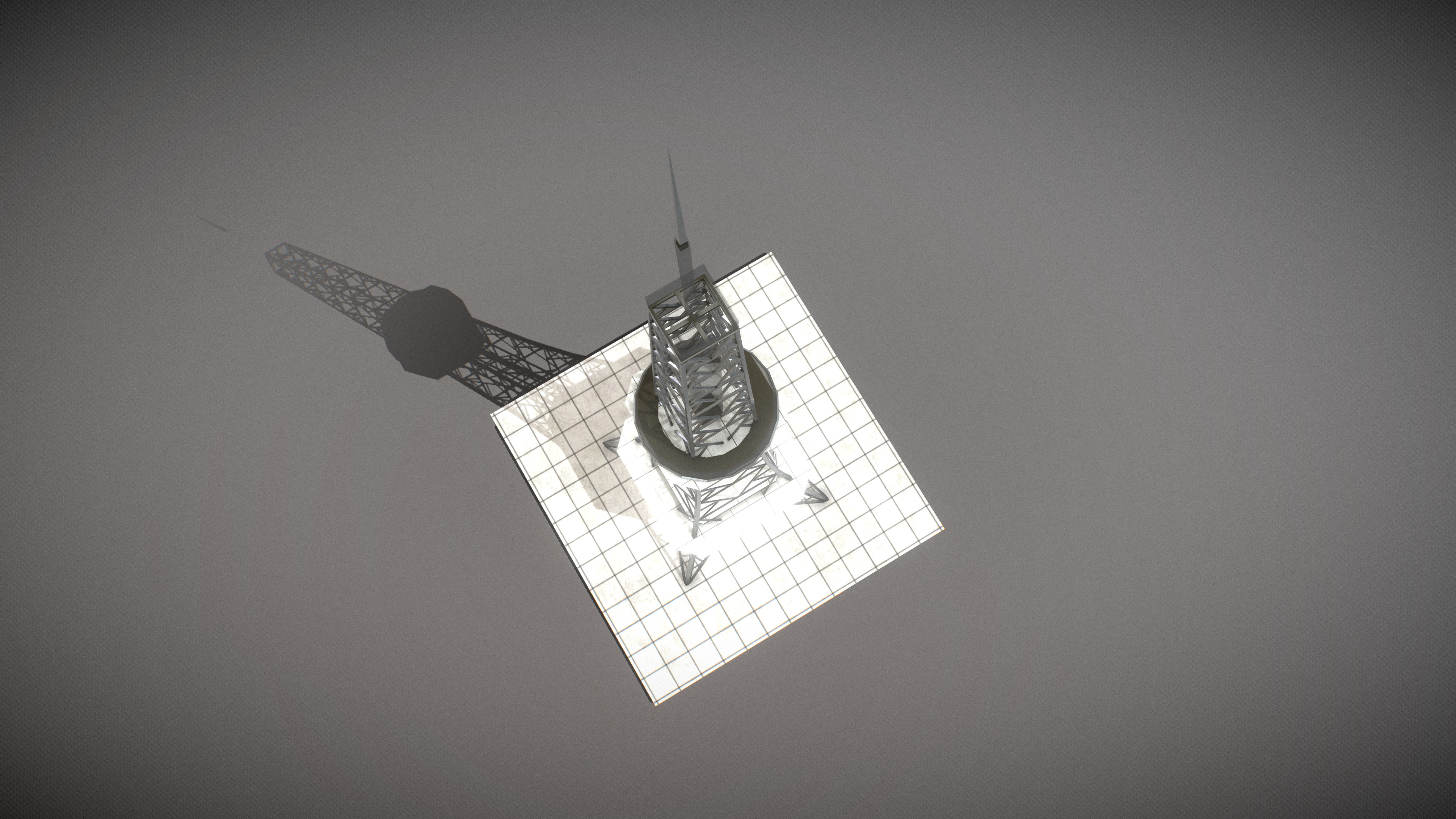 Nagoya TV Tower Low-poly 3D model_3