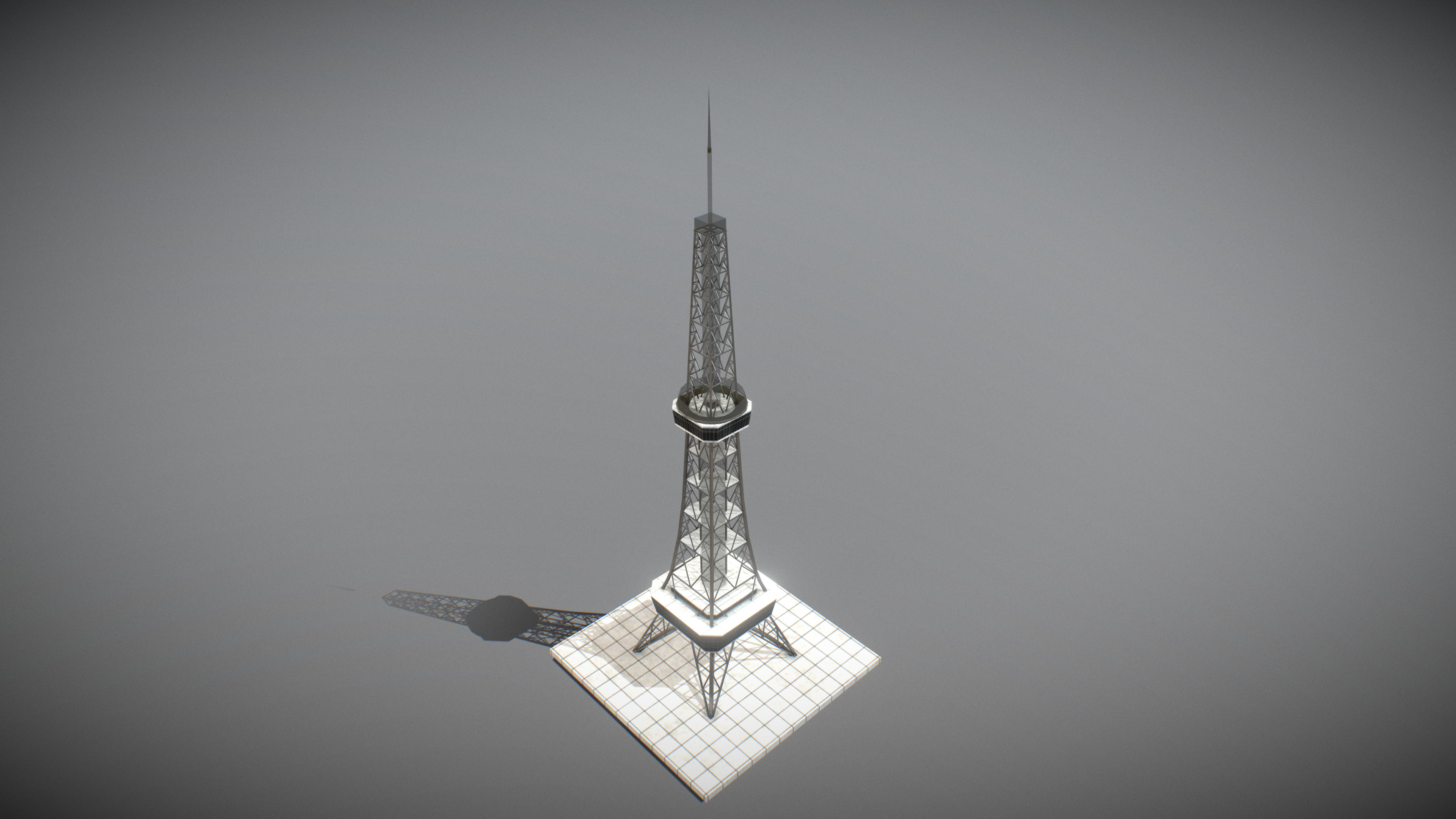 Nagoya TV Tower Low-poly 3D model_2