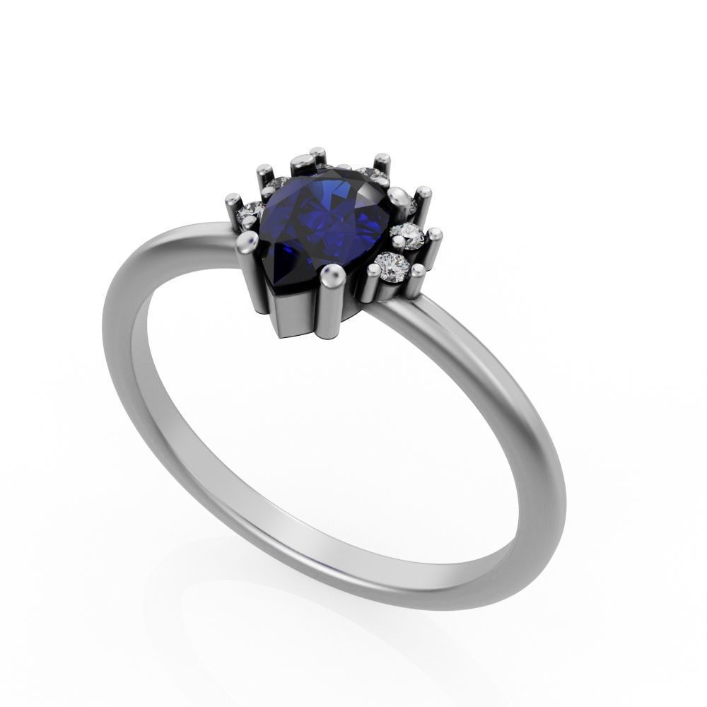 Pear halo engagement ring 3D print model_20