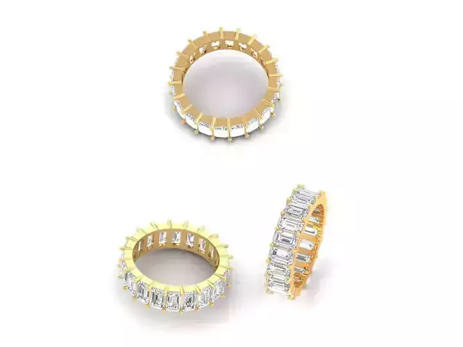 CUSTOM DIAMOND band - EMERALD FANCY DIAMOND SOLITAIRE BAND 