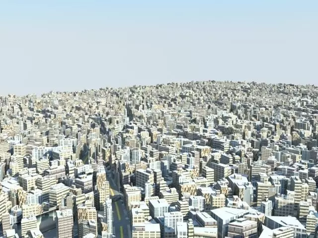 low poly citY Low-poly 3D model_0