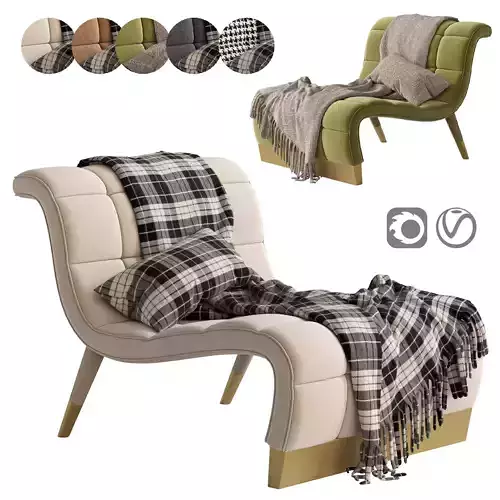 BONNIE Armchair By Gianfranco Ferre Home 3D model