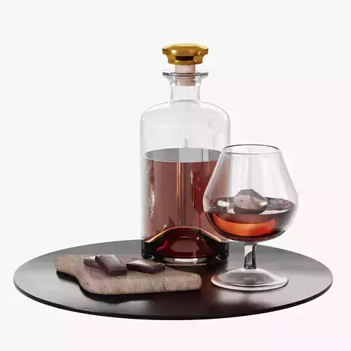 N9 Decanter Cognac with Chocolate on a Tray
