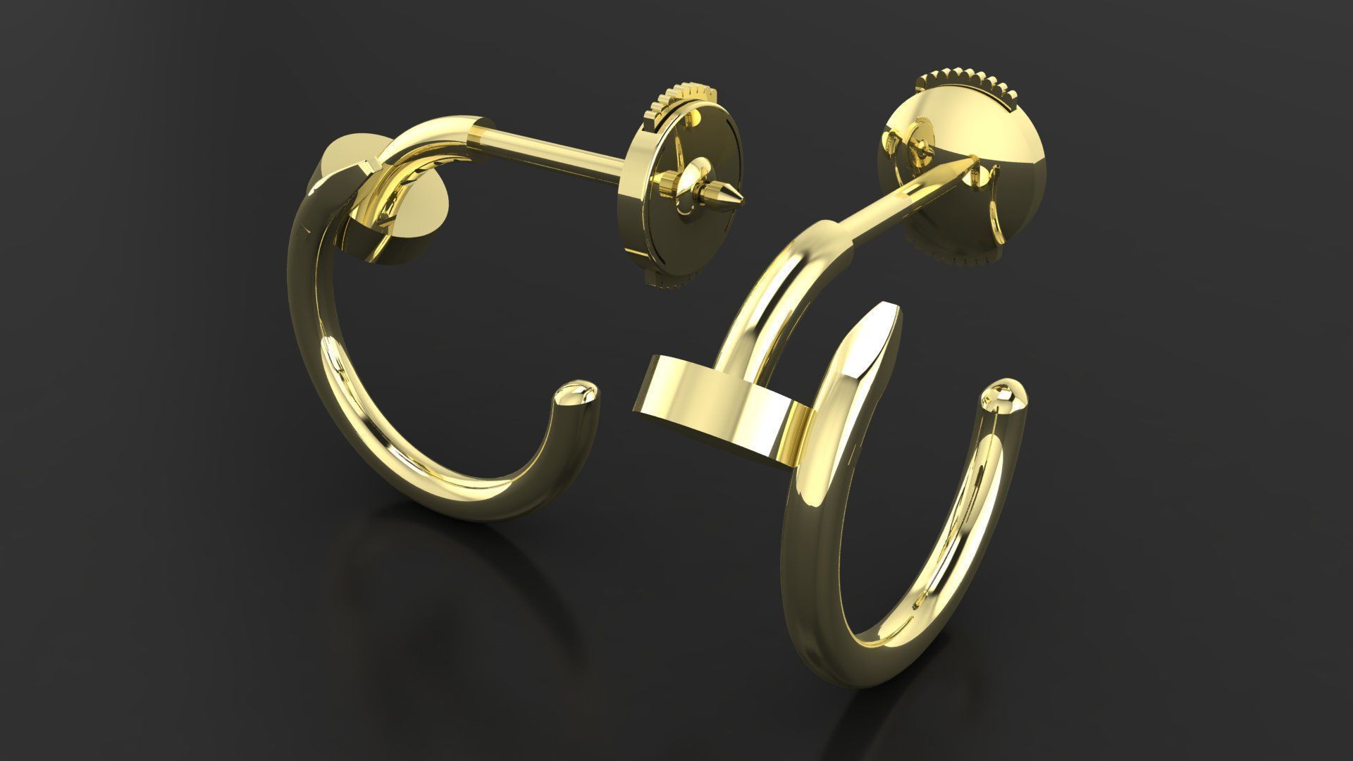 Juste un Clou hoop earring small model 3D printing 3D print model_8