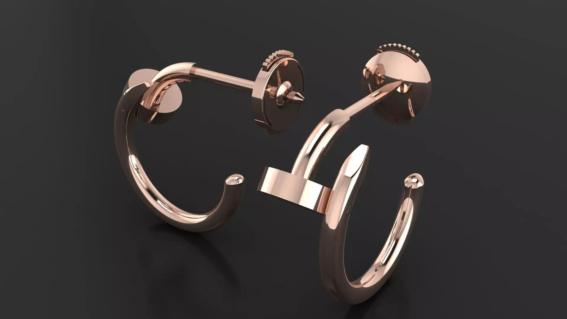 Juste un Clou hoop earring small model 3D printing 3D print model_0