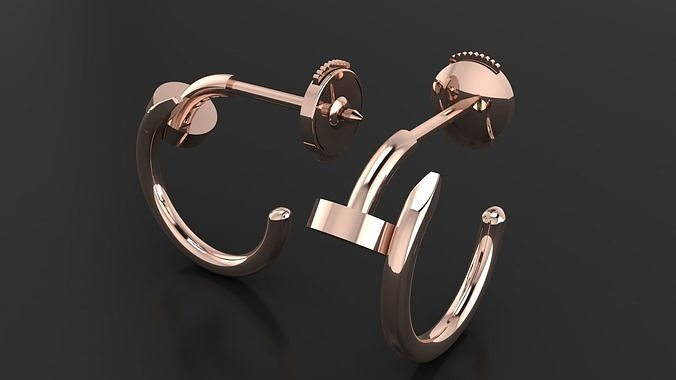 Juste un Clou hoop earring small model 3D printing 3D print model