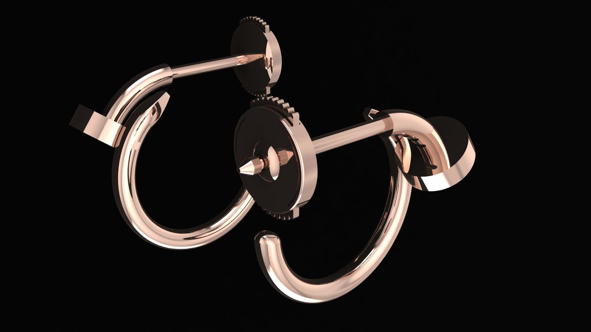 Juste un Clou hoop earring small model 3D printing 3D print model_2