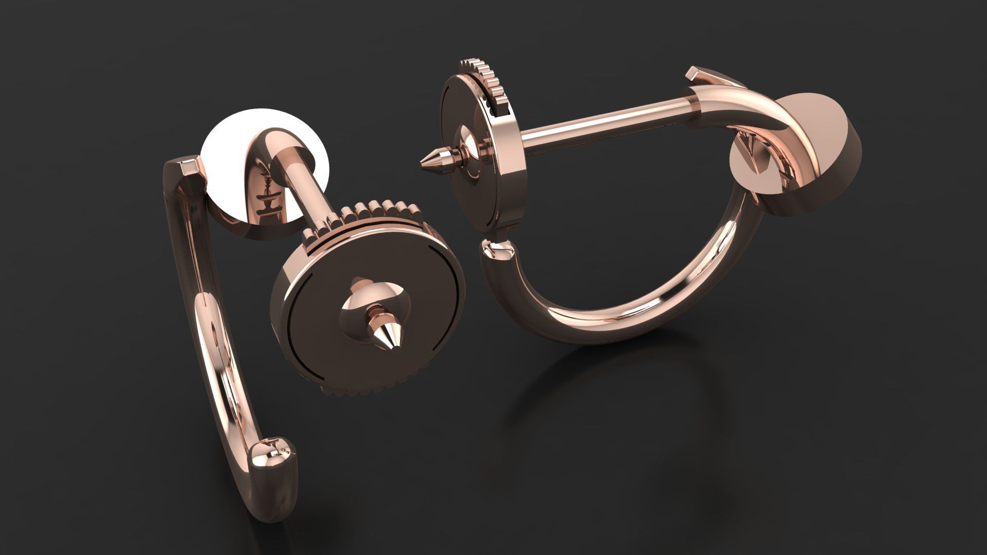 Juste un Clou hoop earring small model 3D printing 3D print model_16