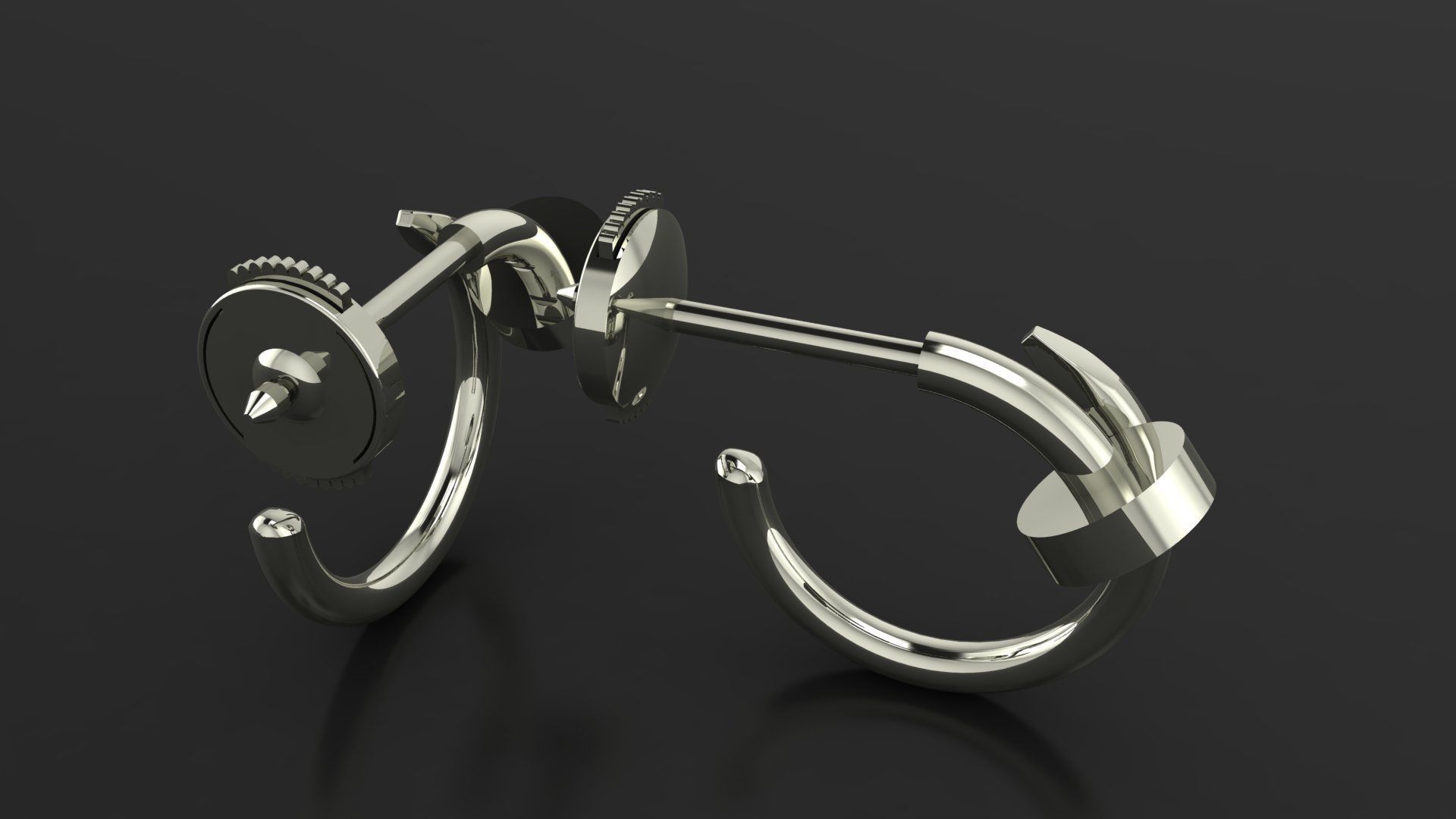 Juste un Clou hoop earring small model 3D printing 3D print model_17