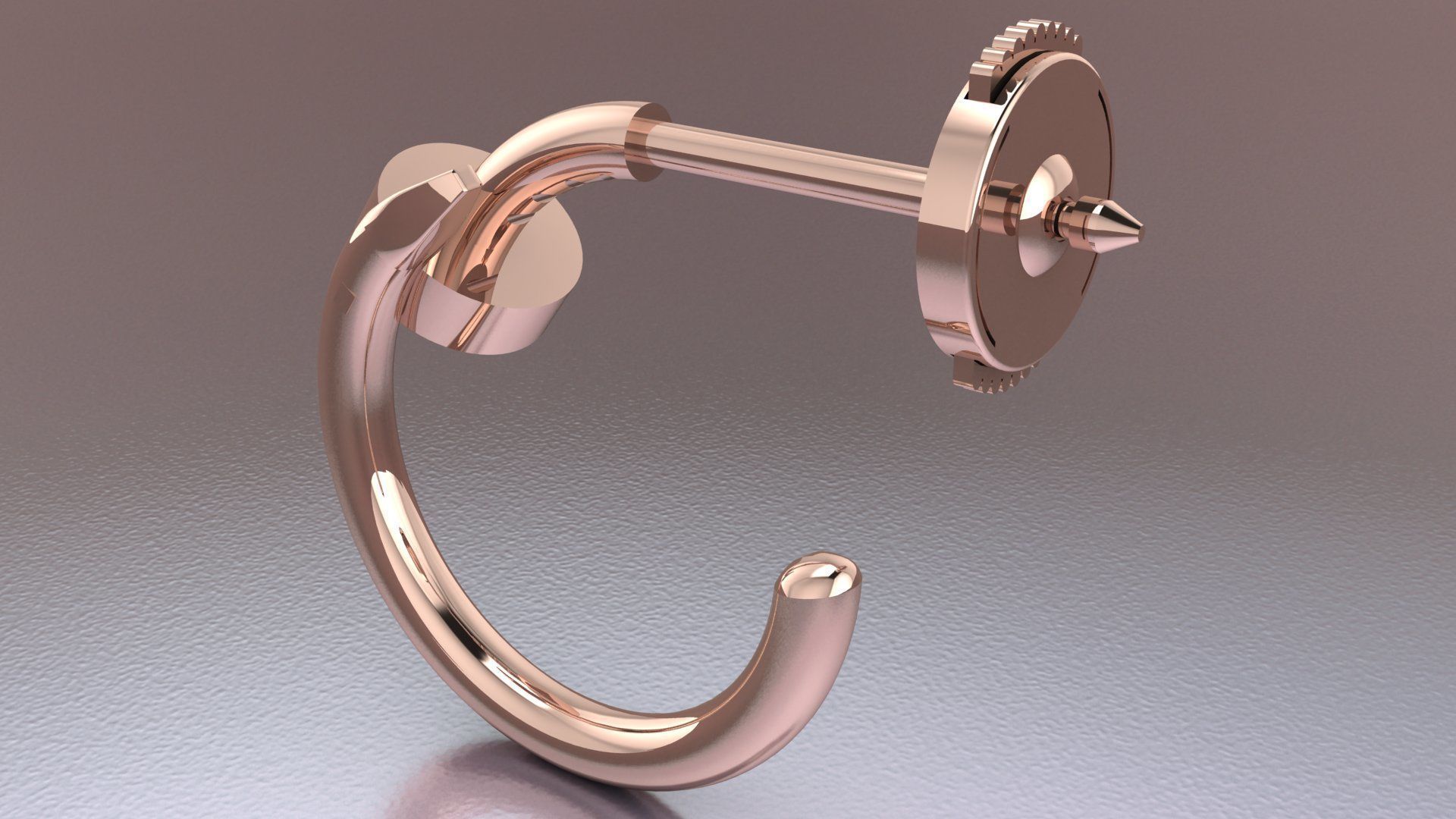 Juste un Clou hoop earring small model 3D printing 3D print model_7