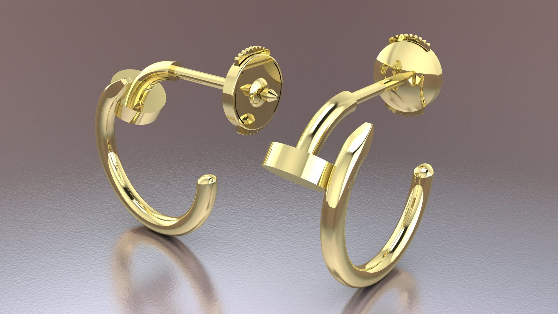 Juste un Clou hoop earring small model 3D printing 3D print model_1