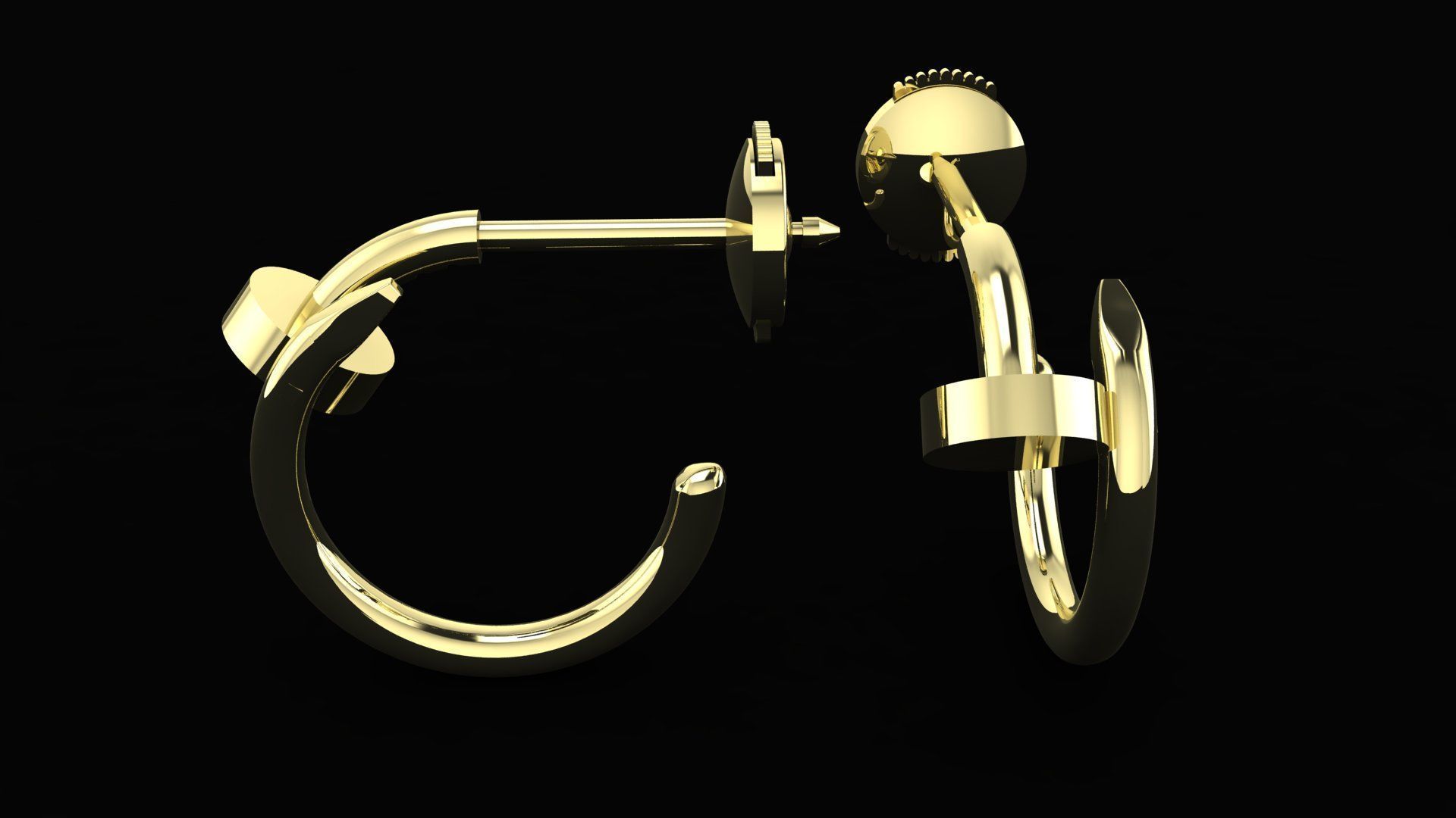 Juste un Clou hoop earring small model 3D printing 3D print model_14