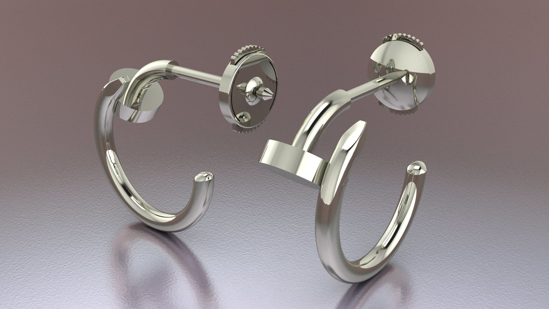 Juste un Clou hoop earring small model 3D printing 3D print model_3